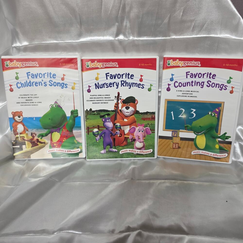 Baby Genius DVD Lot of 3 | Favorite Songs Nursery Rhymes Counting | Toddler